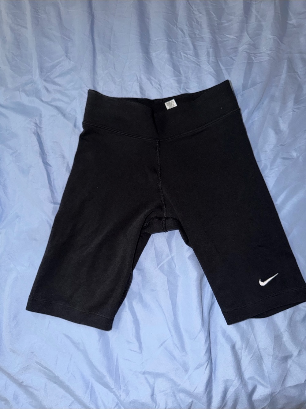 Nike Kids Black Bike Shorts with White Swoosh